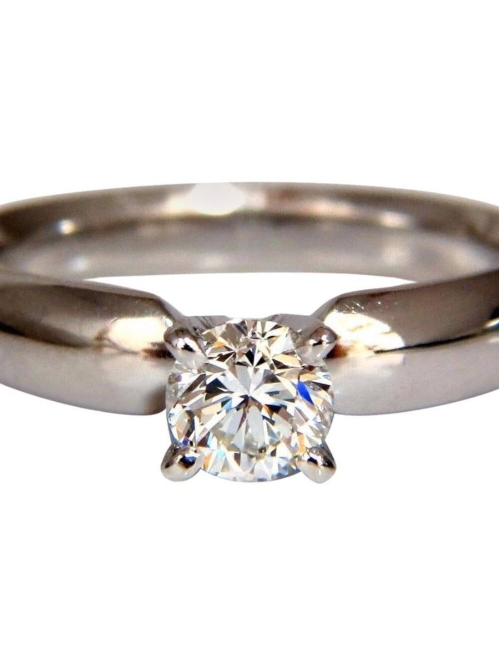 GIA Certified .51ct natural round cut diamond solitaire ring platinum G/Vs*